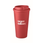 Double-walled coffee mug to go made of PP, 475 ml red colour main view