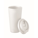 Double-walled coffee mug to go made of PP, 475 ml white colour second view