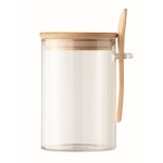 Mason jar with bamboo lid and sugar spoon transparent colour fourth view