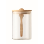 Mason jar with bamboo lid and sugar spoon transparent colour fifth view