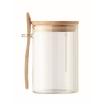 Mason jar with bamboo lid and sugar spoon transparent colour sixth view