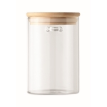 Mason jar with bamboo lid and sugar spoon transparent colour ninth view