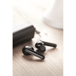 Rechargeable Bluetooth earphones with keyring & phone holder black colour third ambient view