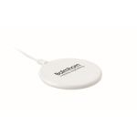 White wireless charger for smartphones white colour main view