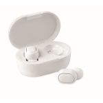 Earphones with Bluetooth and charger case white colour second view