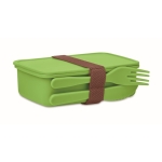 Practical lunch box made of PP with cutlery, 700 ml lime colour