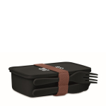 Practical lunch box made of PP with cutlery, 700 ml view with print area