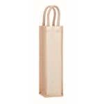 Beige jute and canvas wine bag, 320 g/m2 beige colour