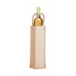 Beige jute and canvas wine bag, 320 g/m2 beige colour second view