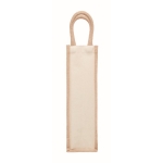 Beige jute and canvas wine bag, 320 g/m2 beige colour third view