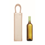 Beige jute and canvas wine bag, 320 g/m2 beige colour fourth view