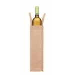 Beige jute and canvas wine bag, 320 g/m2 beige colour fifth view