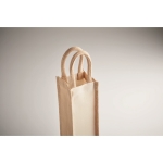 Beige jute and canvas wine bag, 320 g/m2 beige colour fifth photographic view