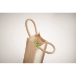 Beige jute and canvas wine bag, 320 g/m2 beige colour sixth photographic view