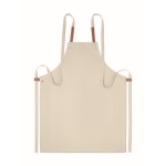 Eco kitchen apron with neck strap and pockets, 340 g/m2 beige colour third view