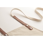 Eco kitchen apron with neck strap and pockets, 340 g/m2 beige colour fourth photographic view