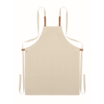 Eco kitchen apron with neck strap and pockets, 340 g/m2 beige colour fifth view