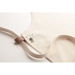 Eco kitchen apron with neck strap and pockets, 340 g/m2 beige colour fifth photographic view