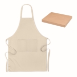 Kitchen apron with organic cotton, 200 g/m2 beige colour