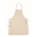 Kitchen apron with organic cotton, 200 g/m2 beige colour third view