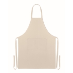 Kitchen apron with organic cotton, 200 g/m2 beige colour fourth view