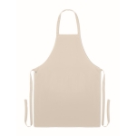 Kitchen apron with organic cotton, 200 g/m2 beige colour fifth view