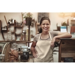 Kitchen apron with organic cotton, 200 g/m2 beige colour ambient view