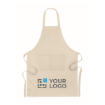 Kitchen apron with organic cotton, 200 g/m2 view with print area