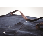 Denim kitchen apron with adjustable neck strap, 240 g/m2 blue colour fourth photographic view