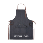 Denim kitchen apron with adjustable neck strap, 240 g/m2 view with print area