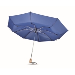 Foldable automatic pocket umbrella, RPET, bamboo handle, Ø 107 royal blue colour third view