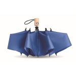 Foldable automatic pocket umbrella, RPET, bamboo handle, Ø 107 royal blue colour fourth view