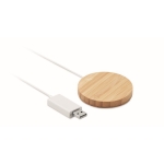 Magnetic wireless phone charger made from natural bamboo wood wood colour second view