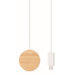 Magnetic wireless phone charger made from natural bamboo wood wood colour fourth view