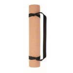 Cork yoga mat with carry handle beige colour second view