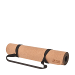 Cork yoga mat with carry handle beige colour view with print area