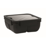 Tupperware container, 2 inner compartments, cutlery, 600 ml black colour second view