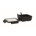 Tupperware container, 2 inner compartments, cutlery, 600 ml black colour third view