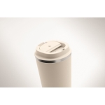 Double-walled thermal mug, stainless steel, 350 ml beige colour second photographic view