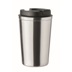 Double-walled thermal mug, stainless steel, 350 ml matt silver colour