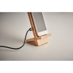 Wireless charger made of bamboo wood for smartphones wood colour fifth photographic view