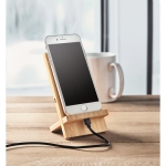 Wireless charger made of bamboo wood for smartphones wood colour ambient view