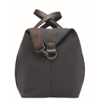 Perfect bag for short trips, canvas and recycled PU black colour fifth view