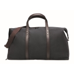 Perfect bag for short trips, canvas and recycled PU black colour eighth view