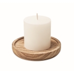 Poplar wood candle holder with candle for promotions wood colour