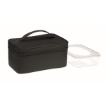 Cooler bag with lunch box made of recycled plastic black colour