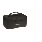 Cooler bag with lunch box made of recycled plastic black colour main view