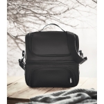 Large, recycled cooler bag with lunch box black colour ambient view