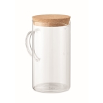 Borosilicate glass carafe with cork lid for home and office transparent colour sixth view