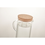 Borosilicate glass carafe with cork lid for home and office transparent colour photographic view